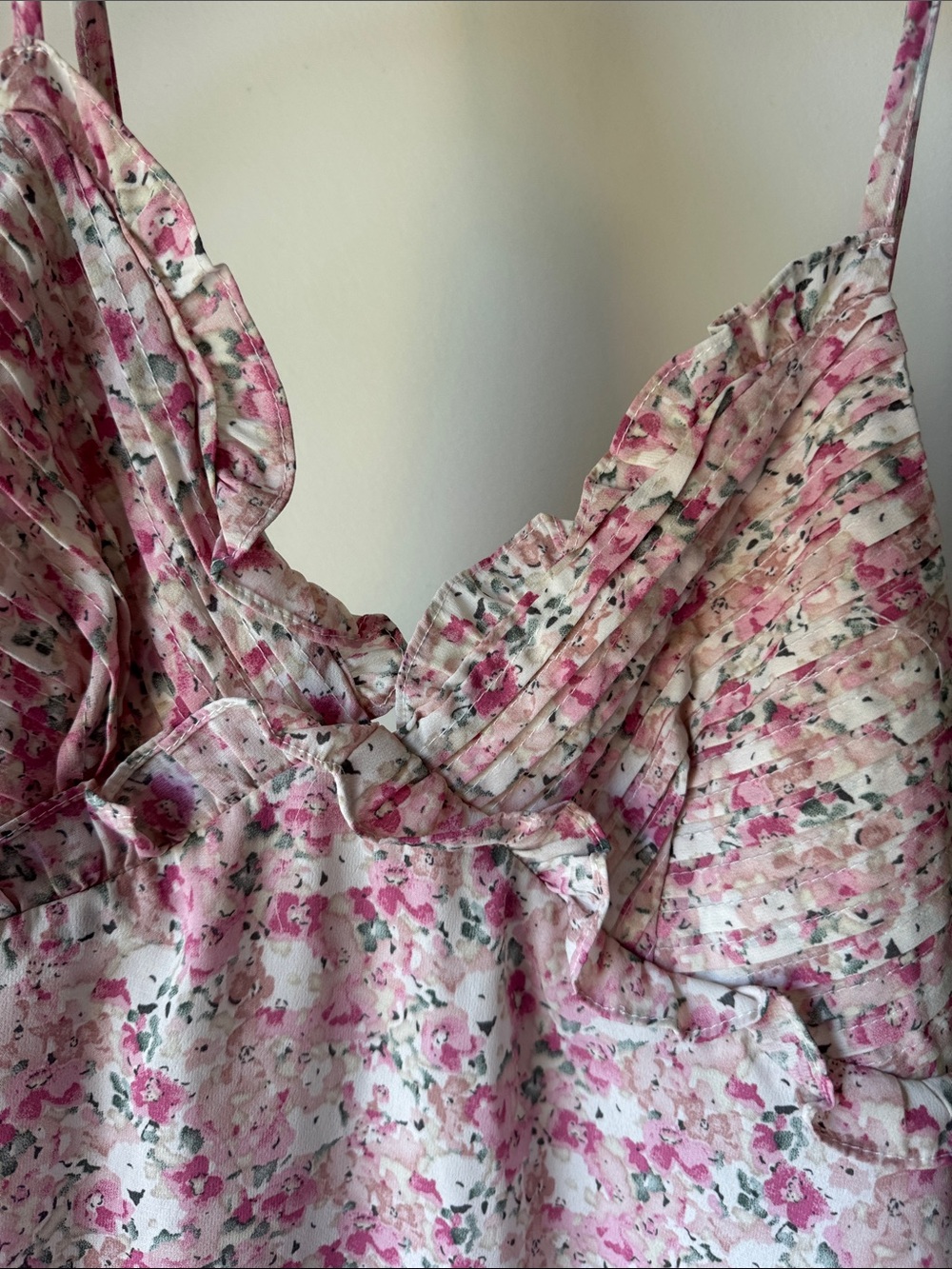Floral Ruffle Slip Dress - Pink, Mini - Picture 3 of 4